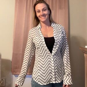 Express Gray Chevron Women's Blazer